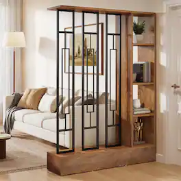 Tribesigns - Office Room Divider, For Space Separation in Workspaces, Reception Areas and Home Offices - Brown