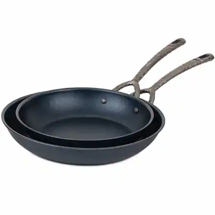 Front. Alva - Alva Artist 2-Piece Carbon Steel Fry Pan Set – Pre-Seasoned (9.5" & 11") - Blue.