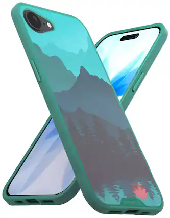 Front. Smartish - Smartish iPhone 17e/16e MagSafe Case - Gripmunk Protective Slim Grip Magnetic Cover - Moving Mountains - Green.