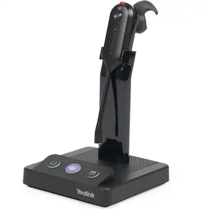 Front. Yealink - WH63 Microsoft Teams Certified Convertible Wireless DECT Headset with Noise-Canceling Mic - Black.