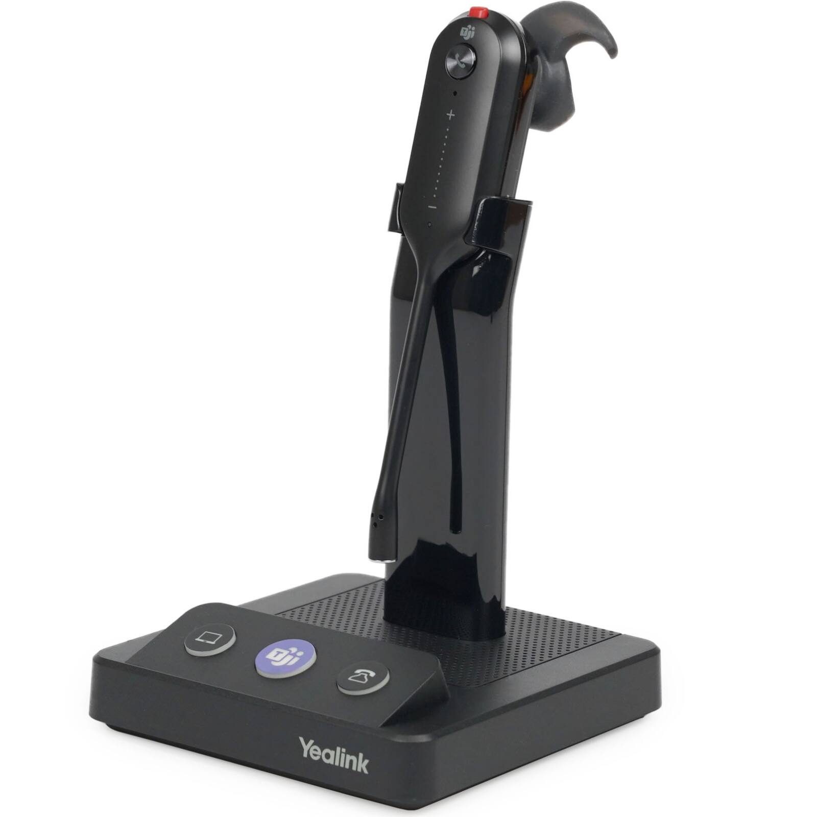 Front. Yealink - WH63 Microsoft Teams Certified Convertible Wireless DECT Headset with Noise-Canceling Mic - Black.