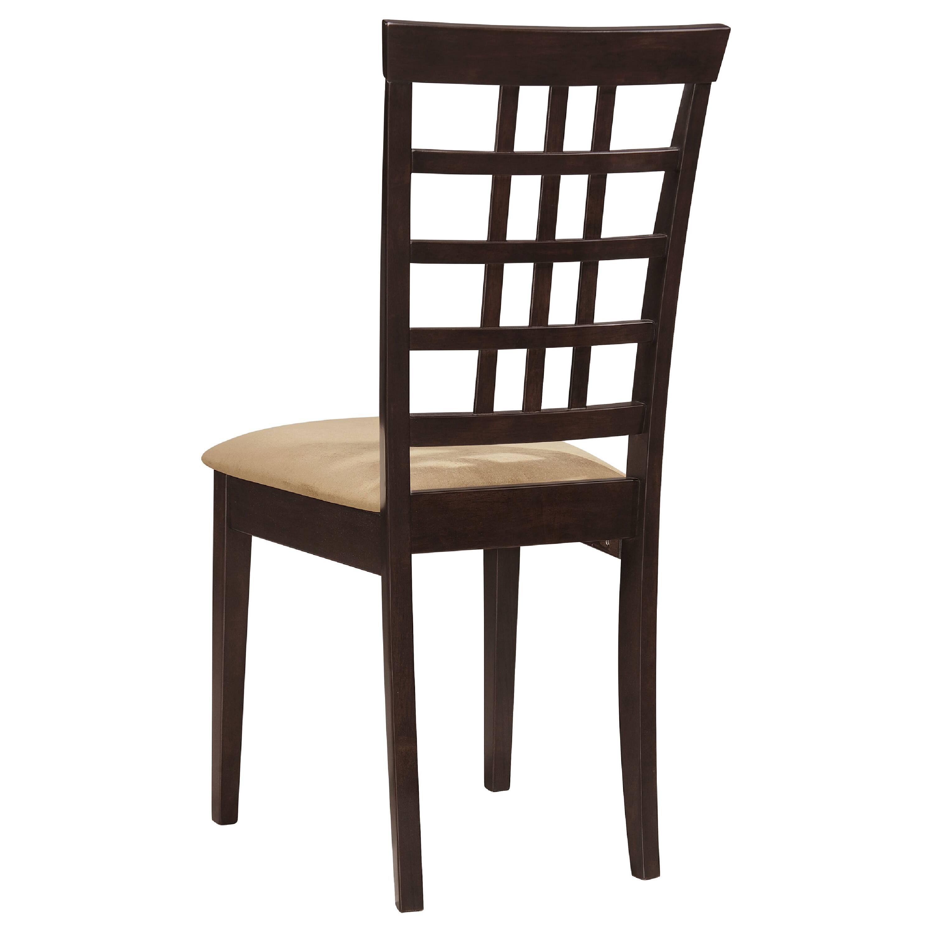 Alt View 3. Manhattan Lane - Elso 4pc Dining Set, Table w Drop Leaf, 3 Lattice Style Chair - Cappuccino Brown, Brown Tan.