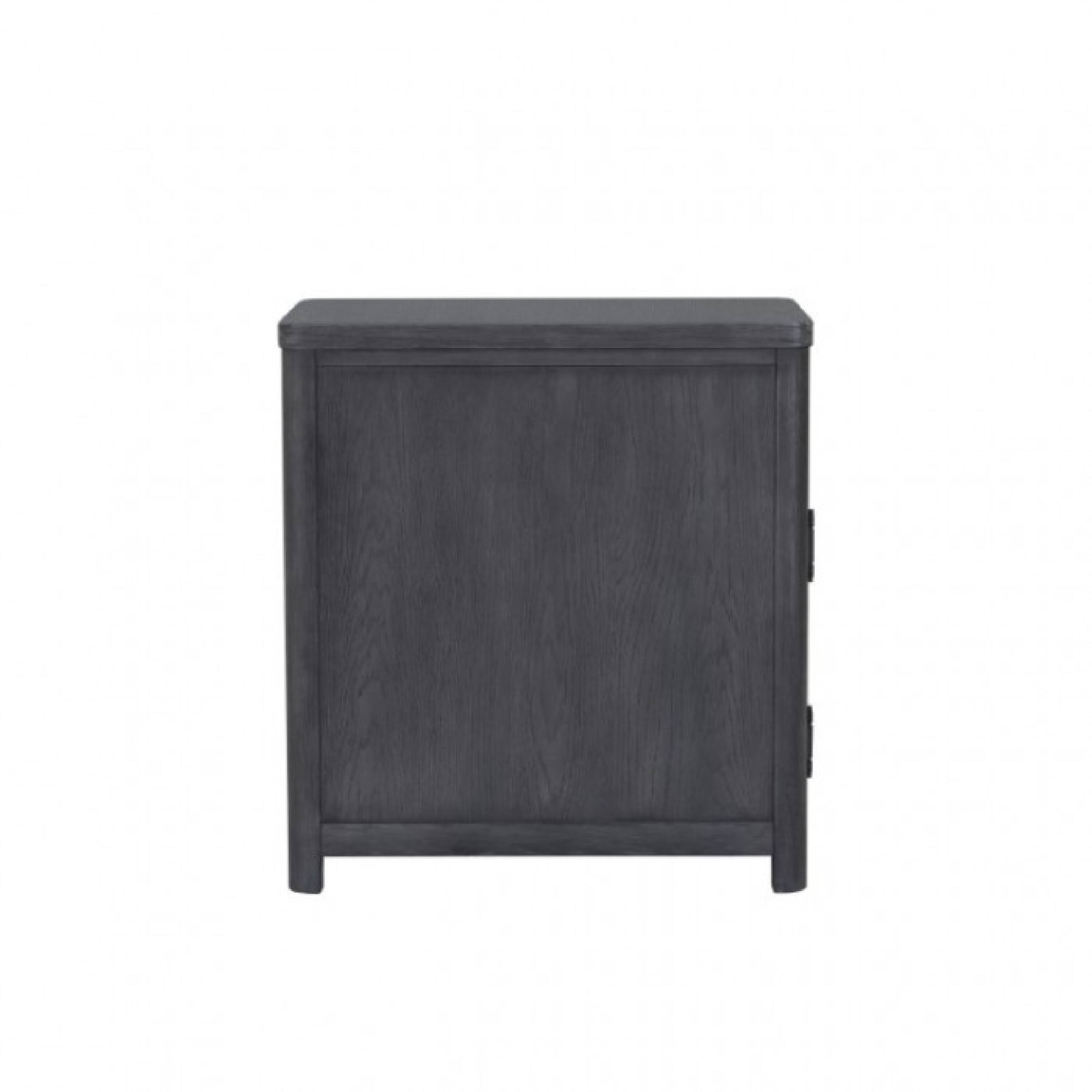Alt View 2. Manhattan Lane - Zoko Chairside End Table, Drawer and USB Ports, Ash Gray Wood, 26 Inch - Ash Gray.