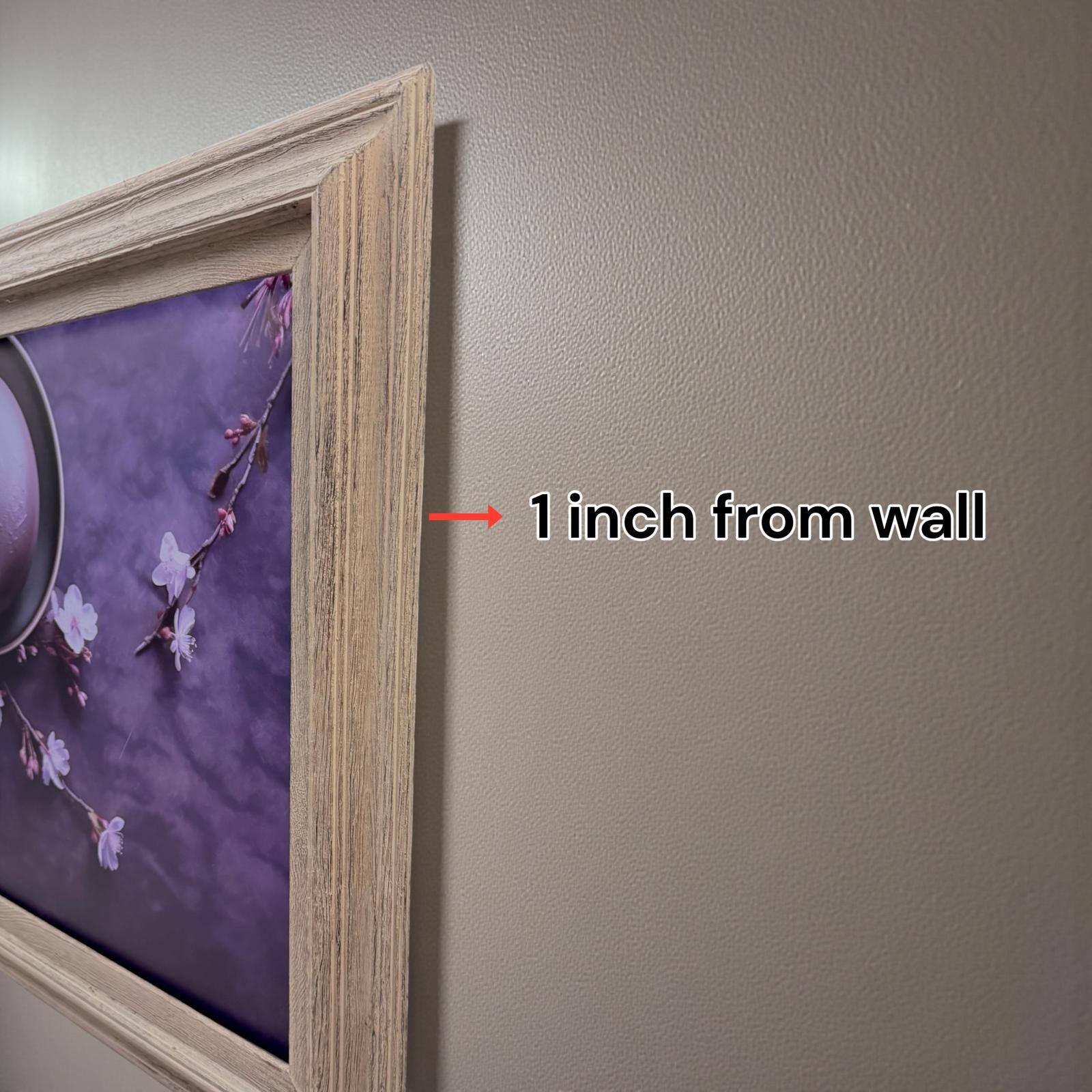 1 inch from wall