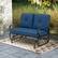 Alt View 3. Costway - Glider Outdoor Patio Rocking Bench Loveseat Cushioned Seat Steel Frame - Navy.