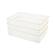 Front. Martha Stewart - Kerry Set of 3 Plastic Stacking Desk Drawer Organizers with Gold Trim - 9 x 6 - Clear/Gold Trim.