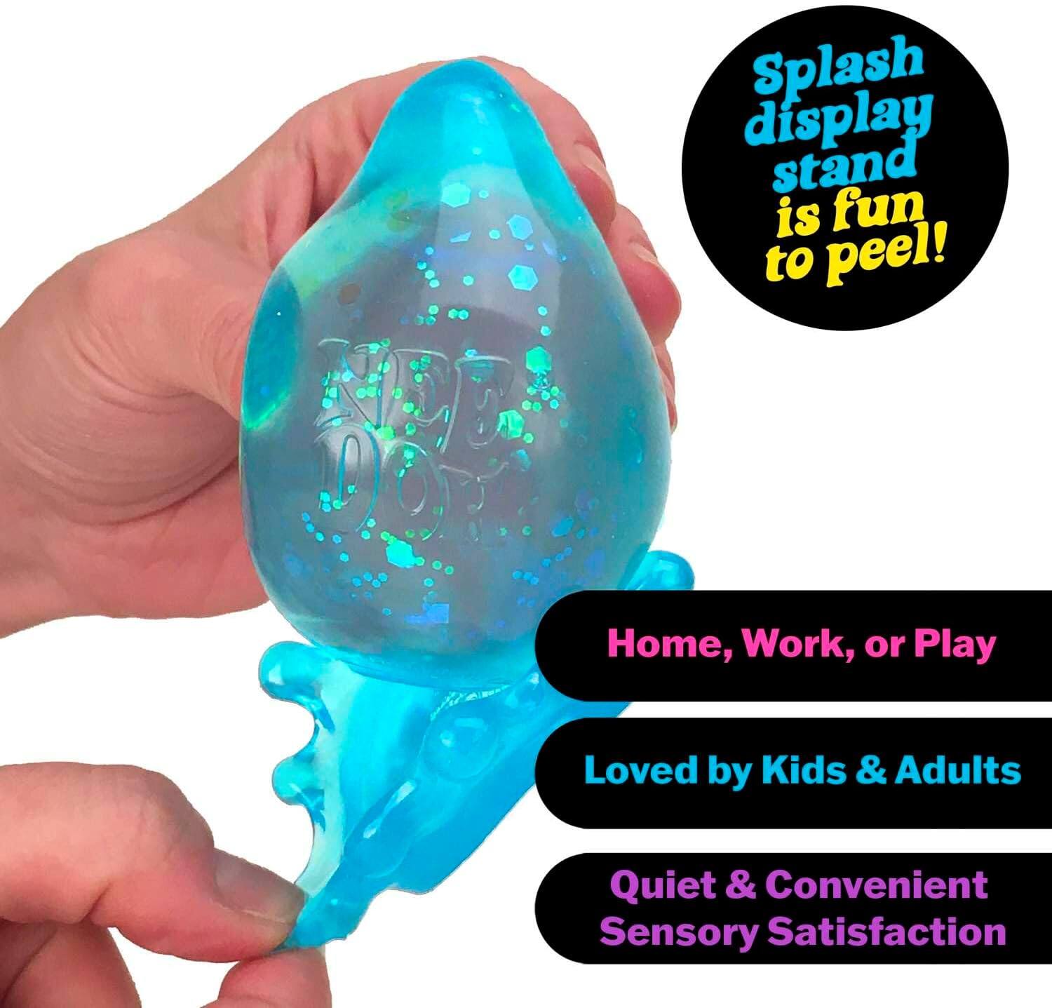 Splash display stand is fun to peel!  
Home, Work, or Play  
Loved by Kids & Adults  
Quiet & Convenient Sensory Satisfaction