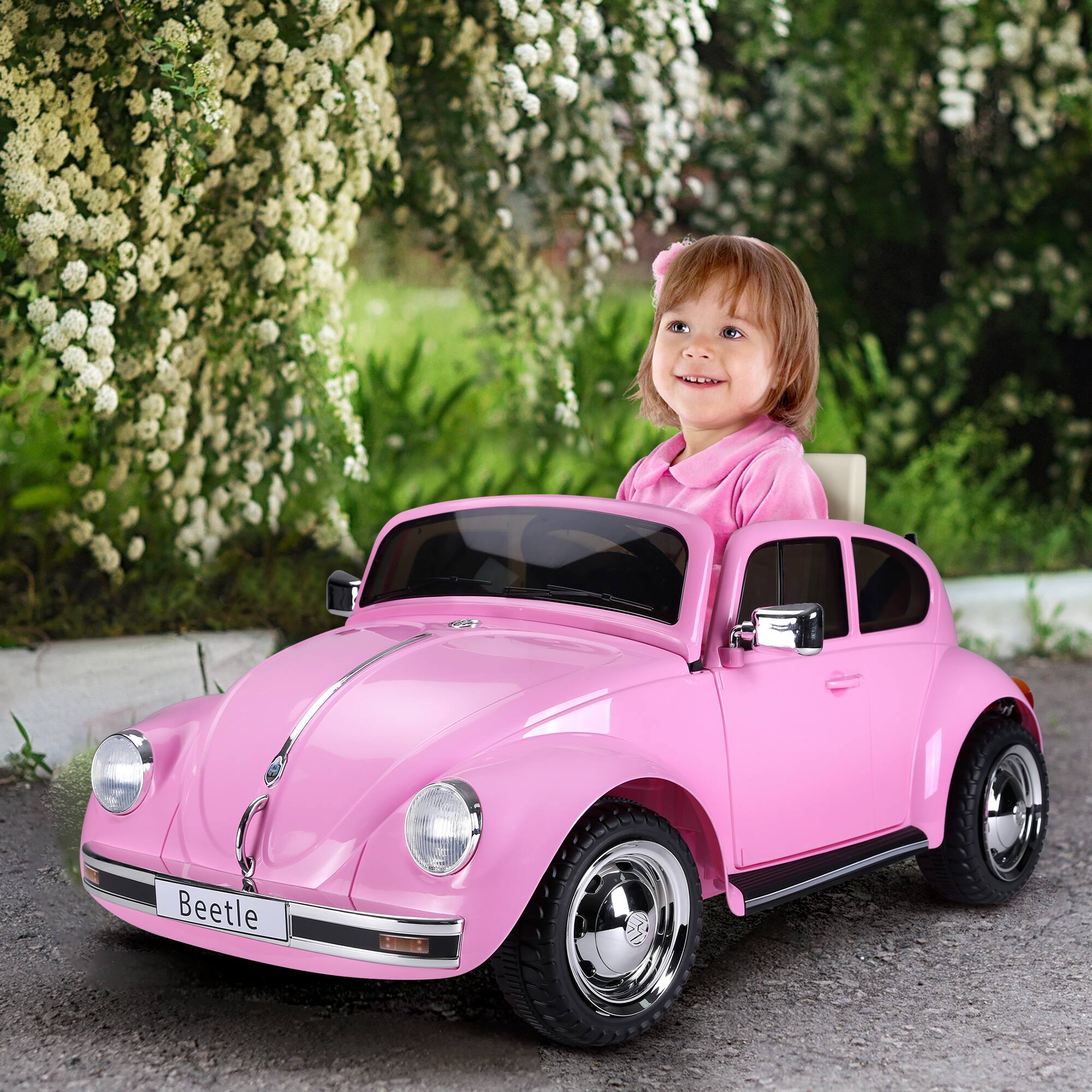 Angle. Aosom - Licensed Volkswagen Beetle Electric Kids Ride-On Car 6V Battery Powered Toy with Remote, Music, Horn, MP3 for 3-6.