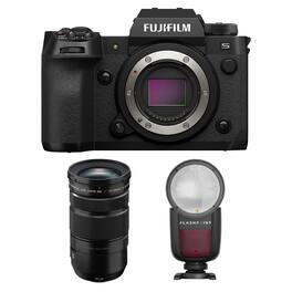 Bundle - Fujifilm - X-H2S Camera w/XF 18-120mm f/4 LM PZ WR Lens, w/External Flash Kit