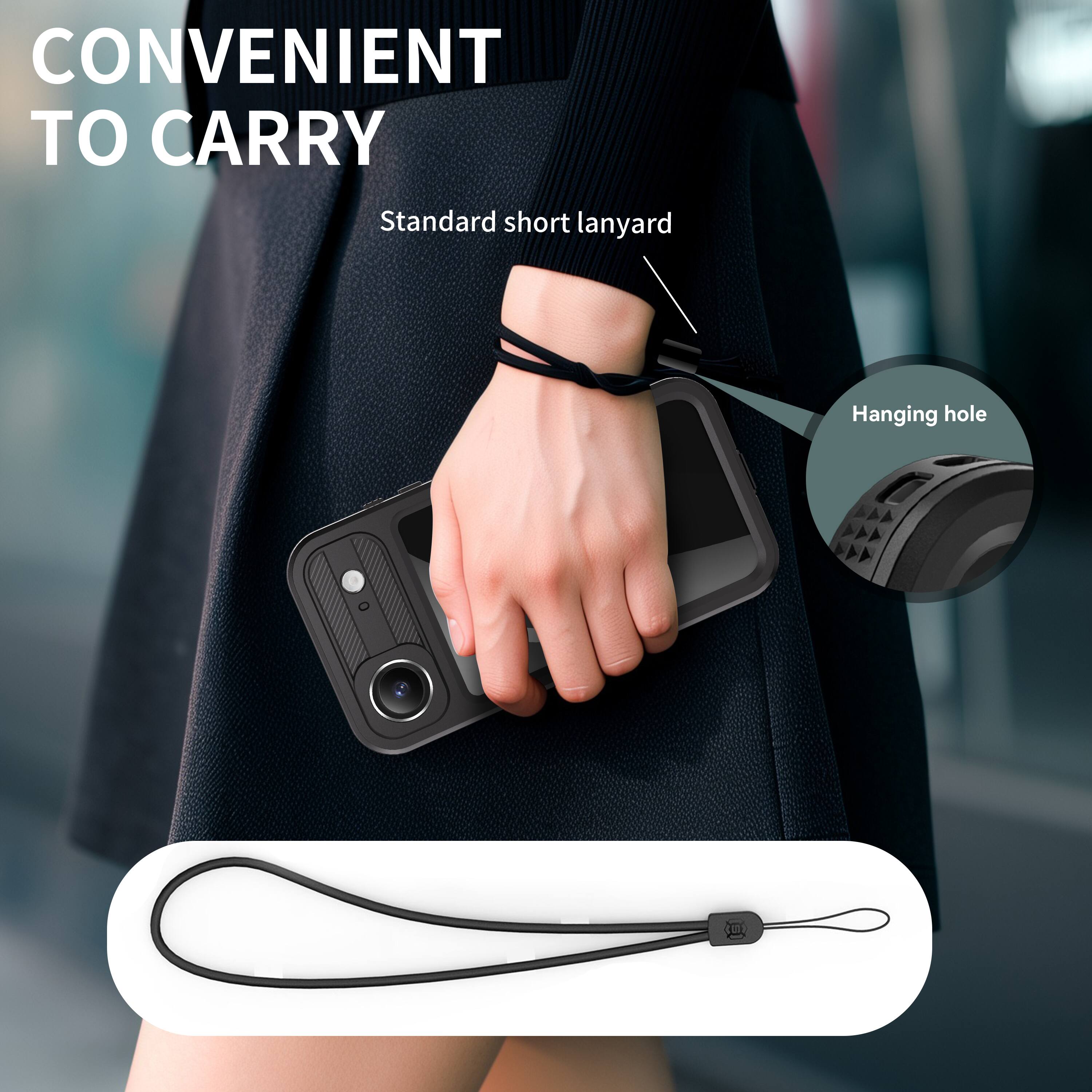 CONVENIENT TO CARRY

Standard short lanyard

Hanging hole