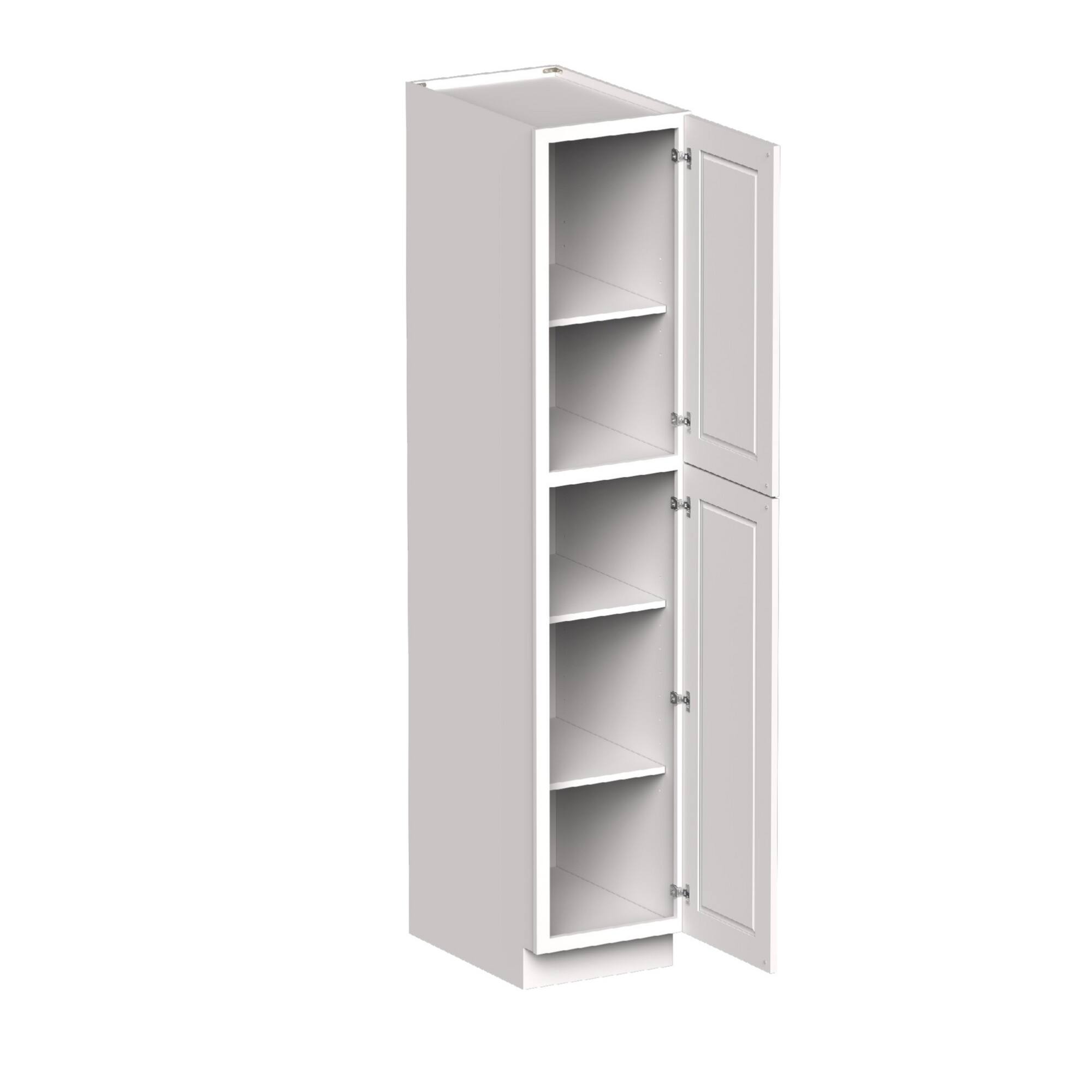 Angle. Boyel Living - 18-in W x 90-in H x 27-in D Shaker RTA Kitchen Pantry Tall Cabinet with Soft-Close - White Shaker.