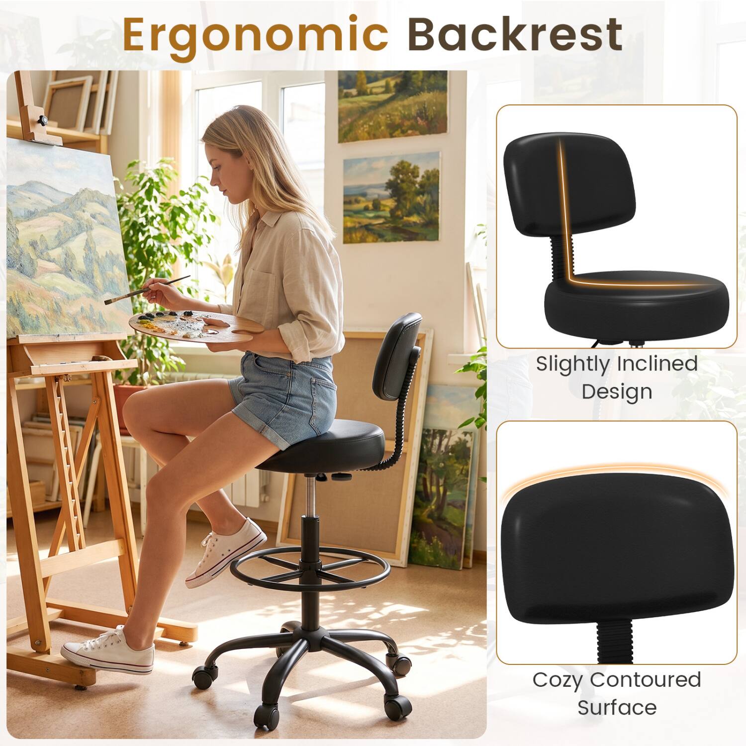 Ergonomic Backrest

Slightly Inclined Design

Cozy Contoured Surface