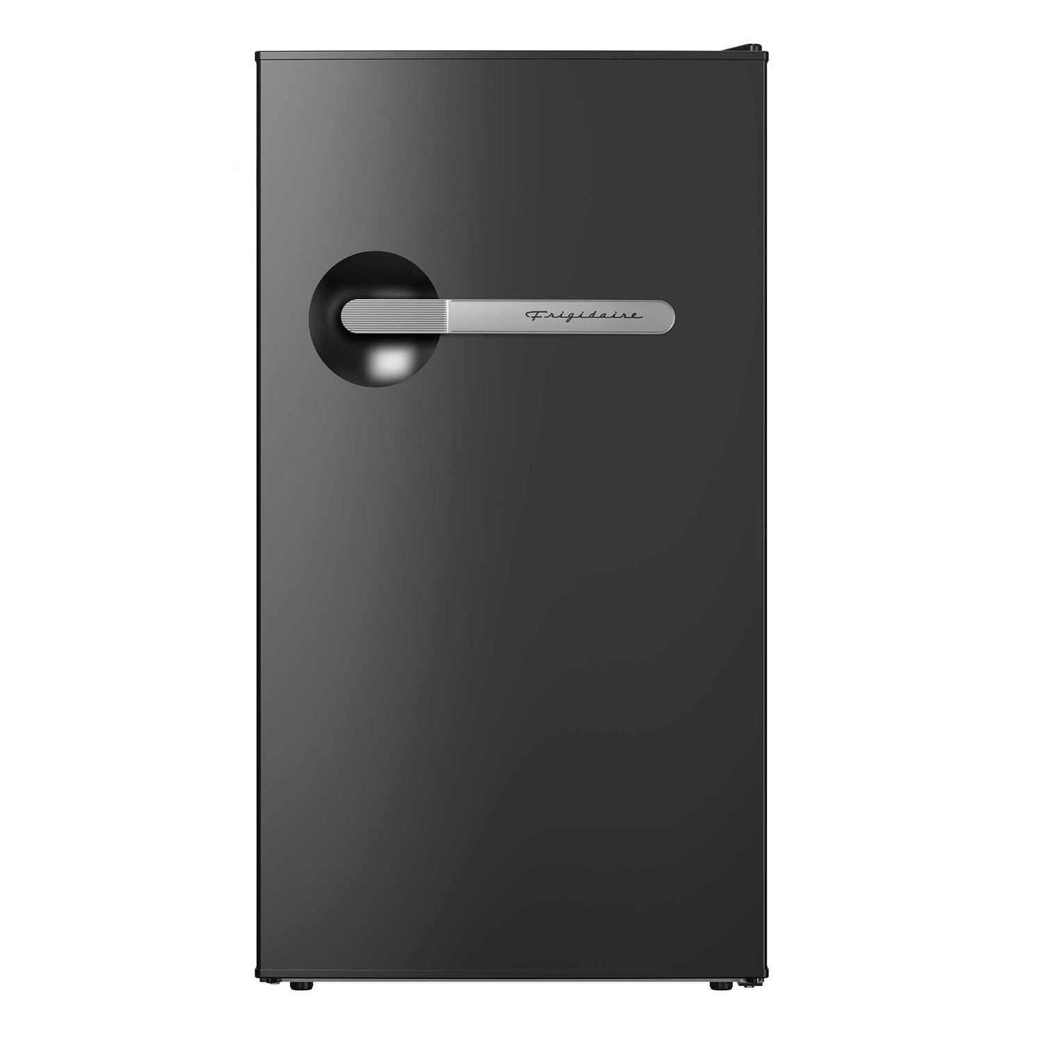 Angle. Frigidaire - Frigidaire EFR397BLACK 3.2 Cu. Ft. Black Retro Compact Refrigerator with Side Bottle Opener - Black.