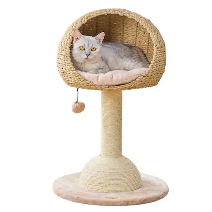 Front. PetPals - 30-in Lookout Cat Tree Bed - Brown.