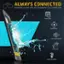 The text on the image is grouped and corrected as follows:

1. ALWAYS CONNECTED: Complete control with the MyDolphin Plus mobile app.
2. WEEKLY TIMER: Manual drive! Full filter indicator.
3. PICKUP MODE: Join the club!
4. WATER TEMP SENSOR: Water temp sensor.