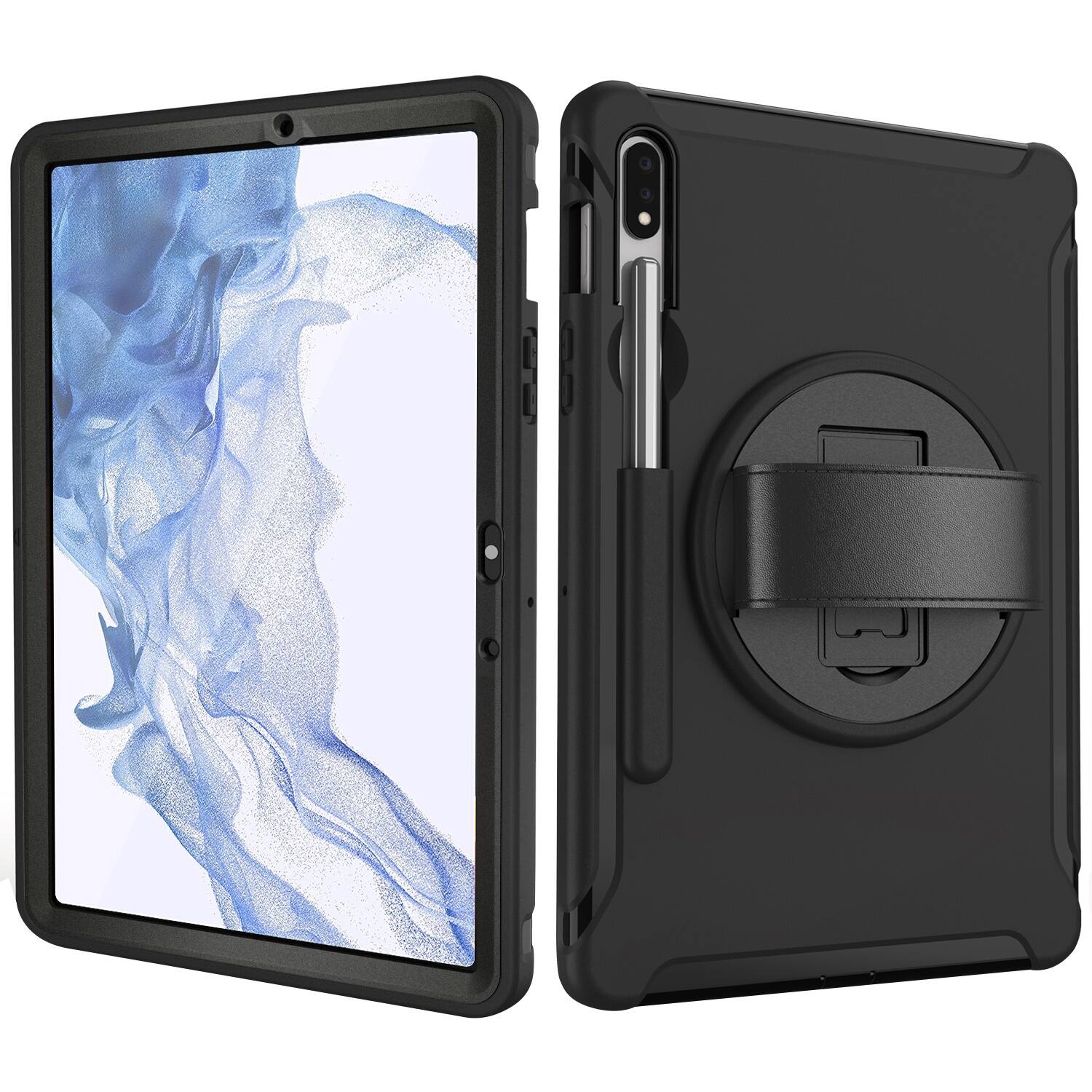 Alt View 13. SaharaCase - PROTECTION Hand Strap Series Case for Samsung Galaxy Tab S8+ - Black.