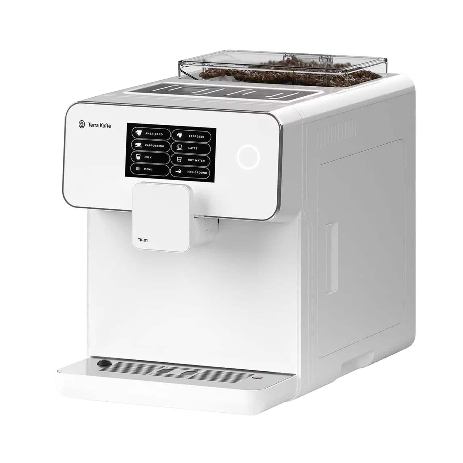 Terra Kaffe
AMERICANO
ESPRESSO
CAPPUCCINO
LATTE
MILK
HOT WATER
PRE-GROUNDS
MENU
TK-01