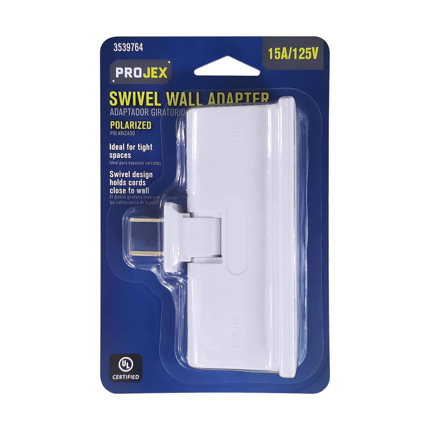 ProjeX - Grounded 3 outlets Swivel Tap Adapter 1 pk (Case of 5) price history on PriceWatchPro