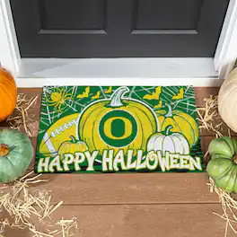 Evergreen Enterprises - Oregon Ducks 28" x 16" Happy Halloween Turf Door Mat - Multicolor