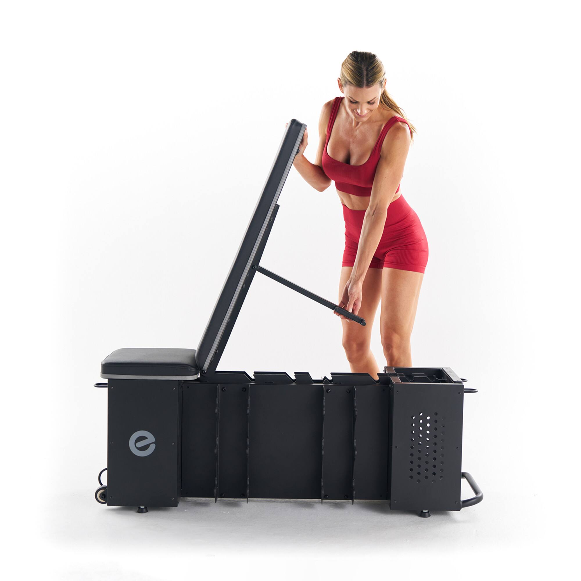 Alt View 4. Echelon - Adjustable Weight Bench with 6-Position Backrest & Dumbbell Storage - Black.