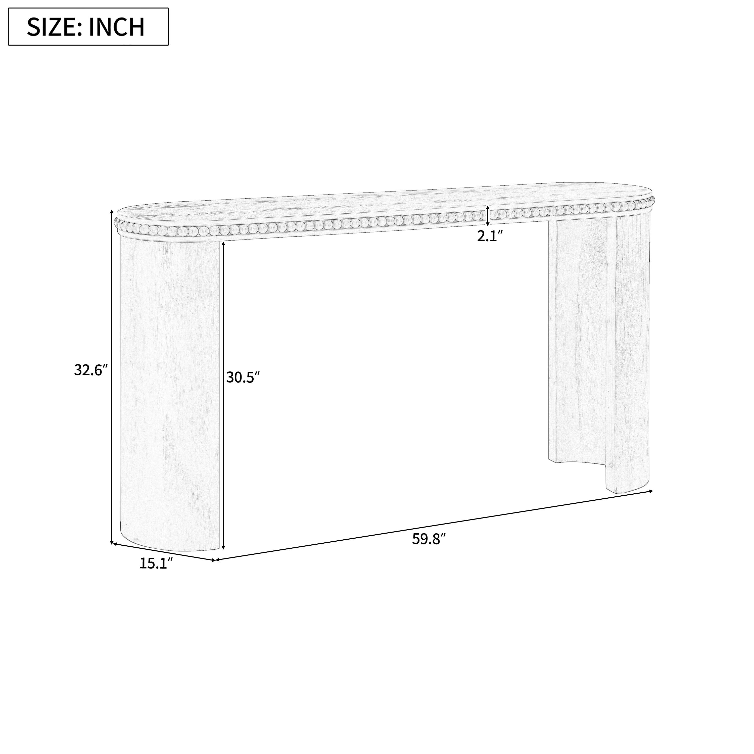 SIZE: INCH  
2.1" 32.6" 30.5" 59.8" 15.1"
