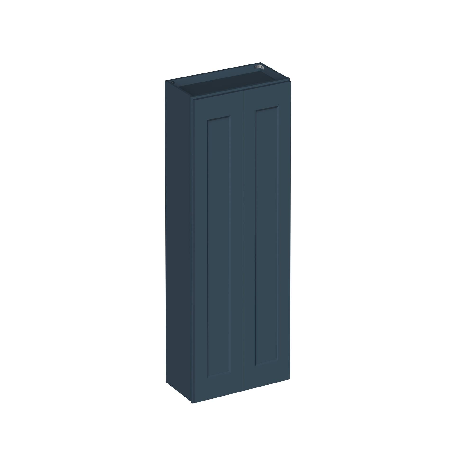 Angle. Boyel Living - 24-in W x 42-in H x 12-in D Shaker RTA Kitchen Wall Cabinet with Soft-Close - Charcoal Blue.
