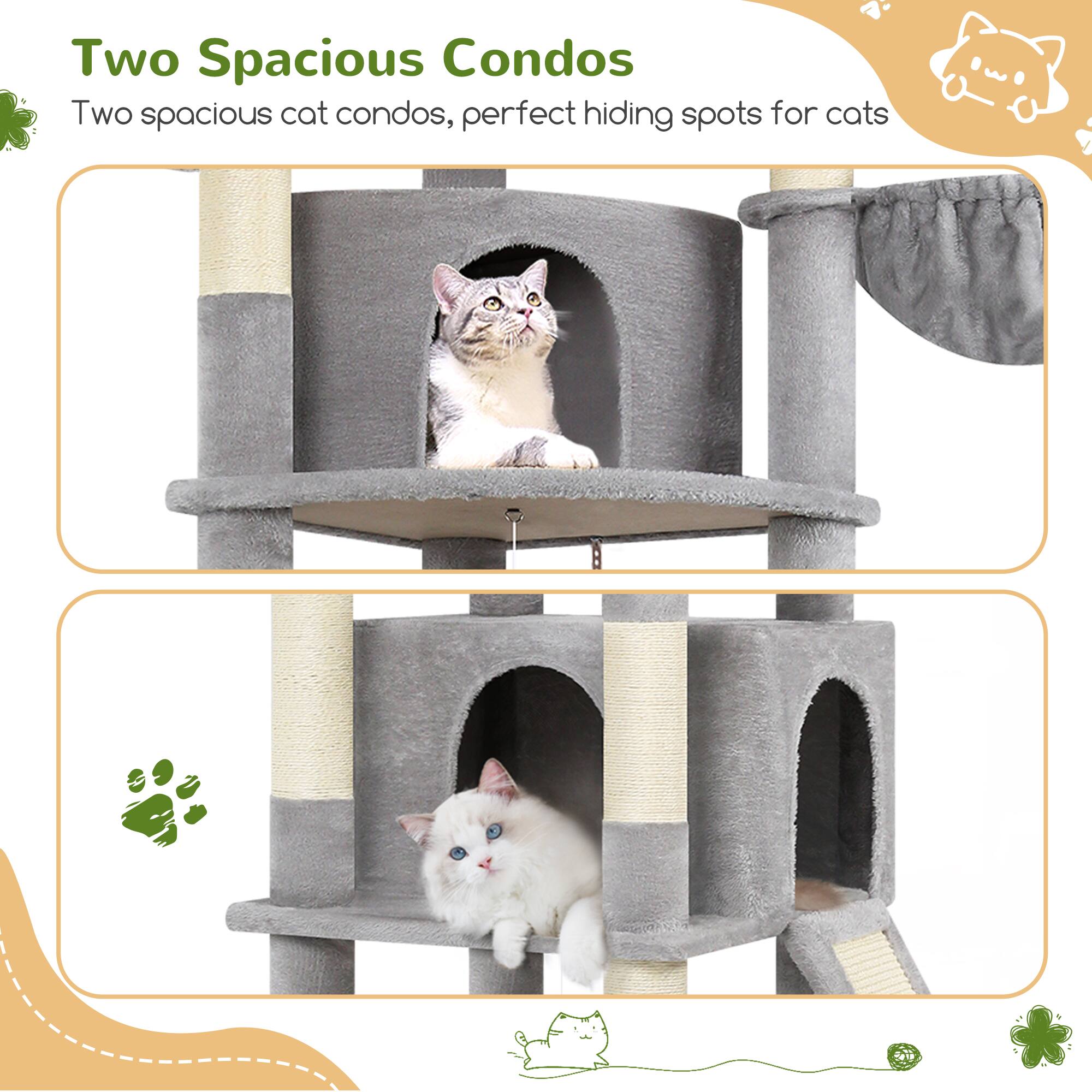 Globlazer 76 Inch Cat Tree for 2 3 Large Cats, Light Grey Gray - Best Buy
