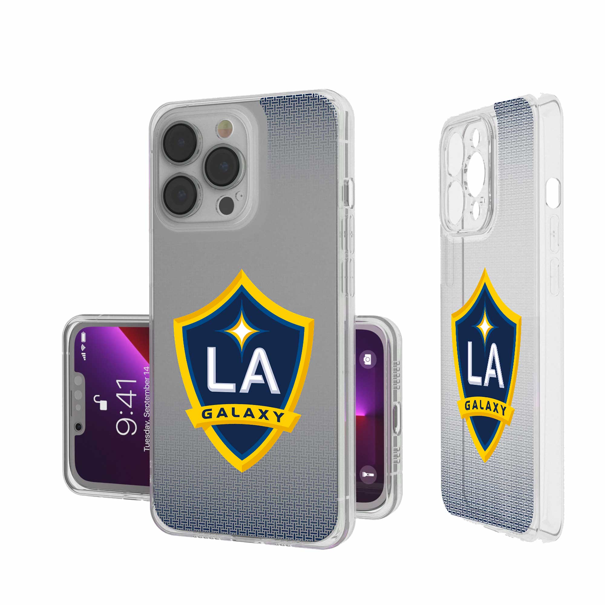 Keyscaper - MLS - LA Galaxy Linen Logo iPhone Clear Case - 15 - Multicolor