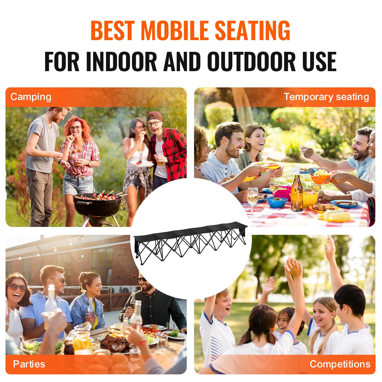 BEST MOBILE SEATING  
FOR INDOOR AND OUTDOOR USE

Camping

Temporary seating

Parties

Competitions