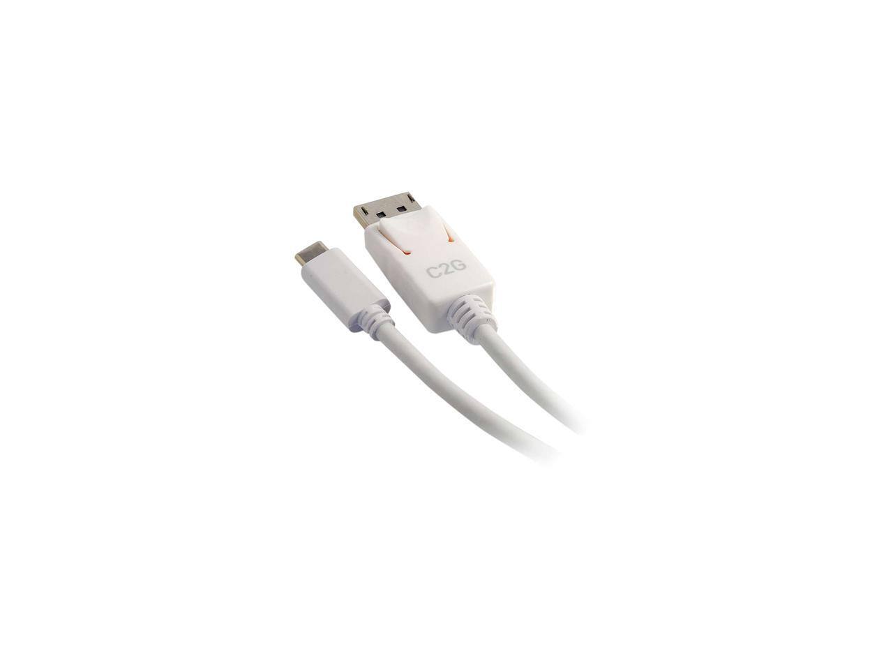 Alt View 1. Cables to Go - C2G 26882 USB-C to DisplayPort Adapter Cable 4K 30Hz, White (12 Feet, 3.65 Meters).