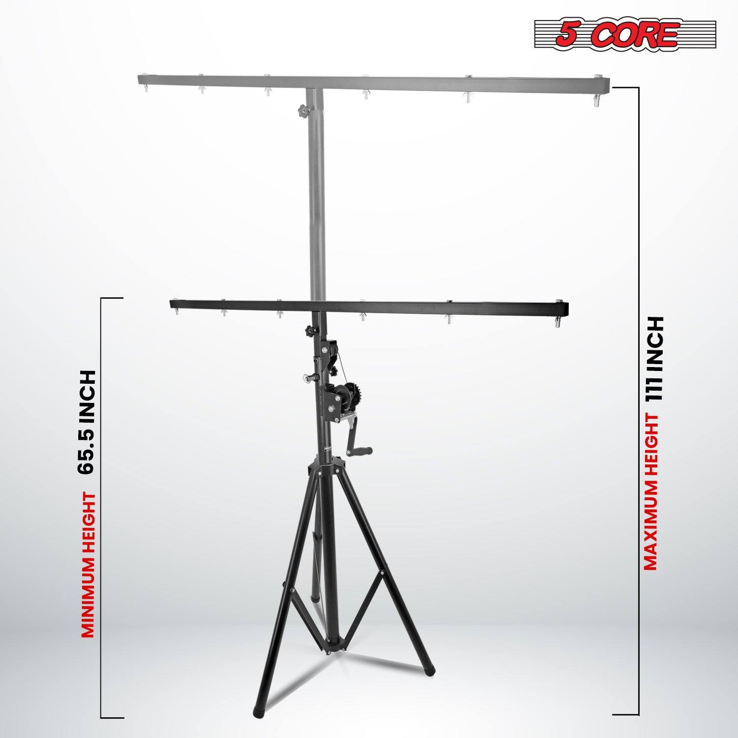 The corrected text is:

- 5 CORE
- MINIMUM HEIGHT: 65.5 INCH
- MAXIMUM HEIGHT: 111 INCH