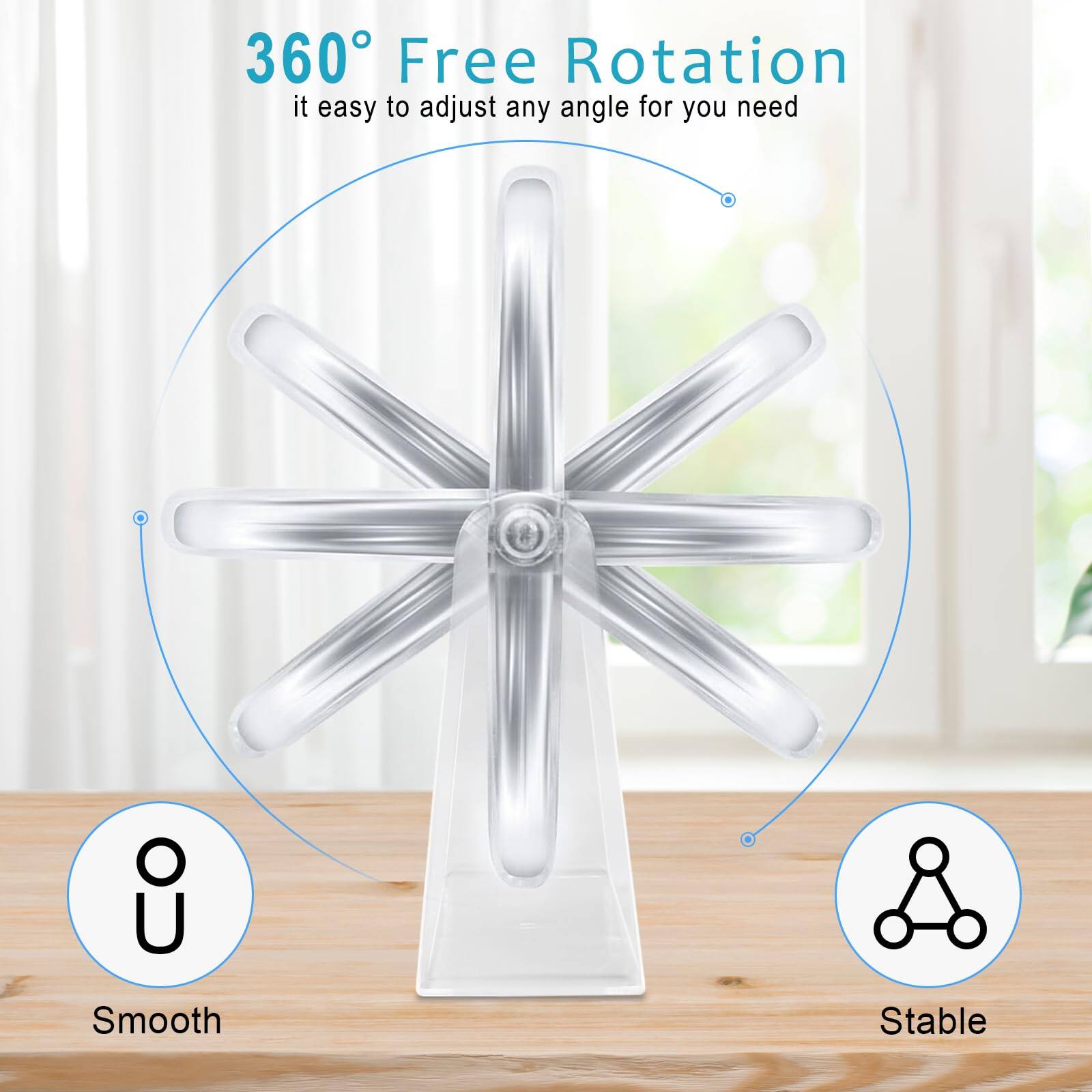 360° Free Rotation  
it easy to adjust any angle for you need  

Smooth  
Stable