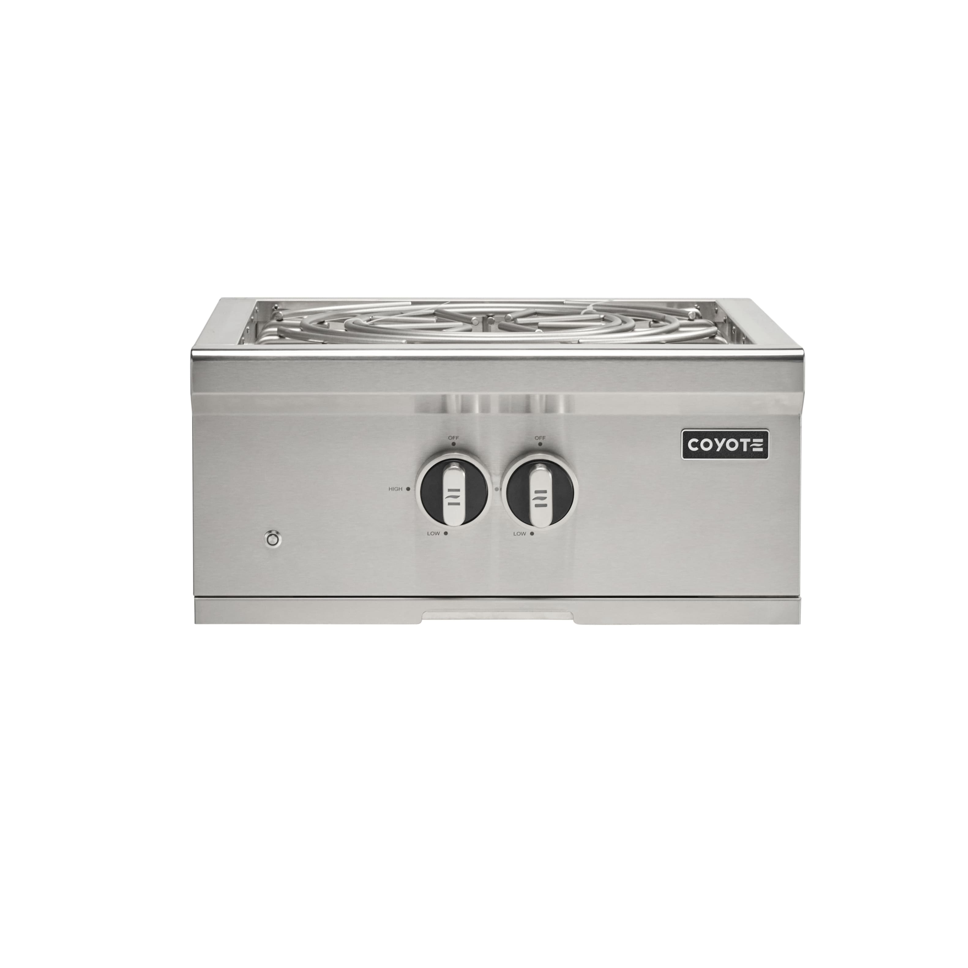 Coyote - 24" Single Built-In Gas Power Burner (NG) - Stainless Steel - Front_Zoom