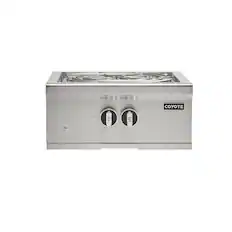 Front. Coyote - Coyote 24" Single Built-In Gas Power Burner (NG) - Stainless Steel.