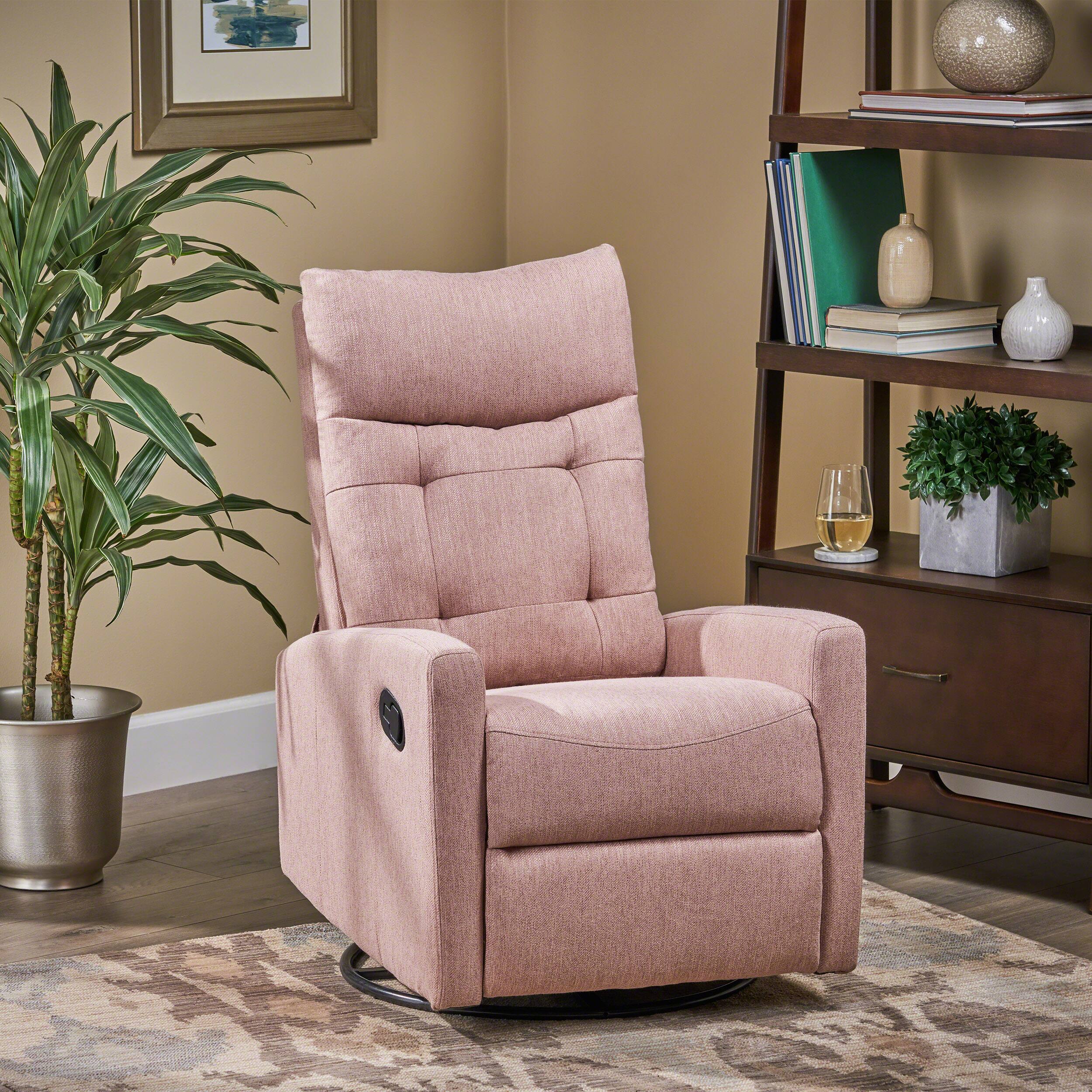 Back. TinyHomie - Recliner Chairs Swivel Rocker Recliner Chair for Adults Glider Rocking Chair Nursery Recliner for Living Room Reclining - white.