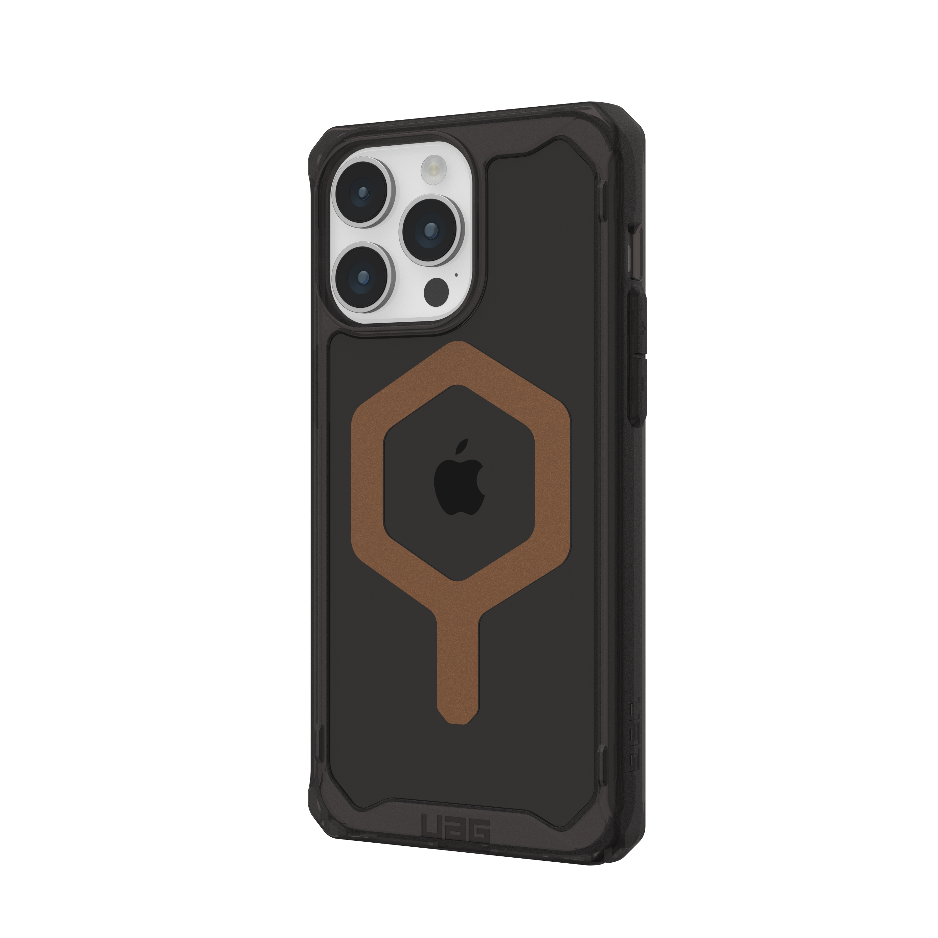 Angle. UAG - Plyo Pro Series Case with Magsafe for Apple iPhone 15 Pro Max - Black/Bronze.
