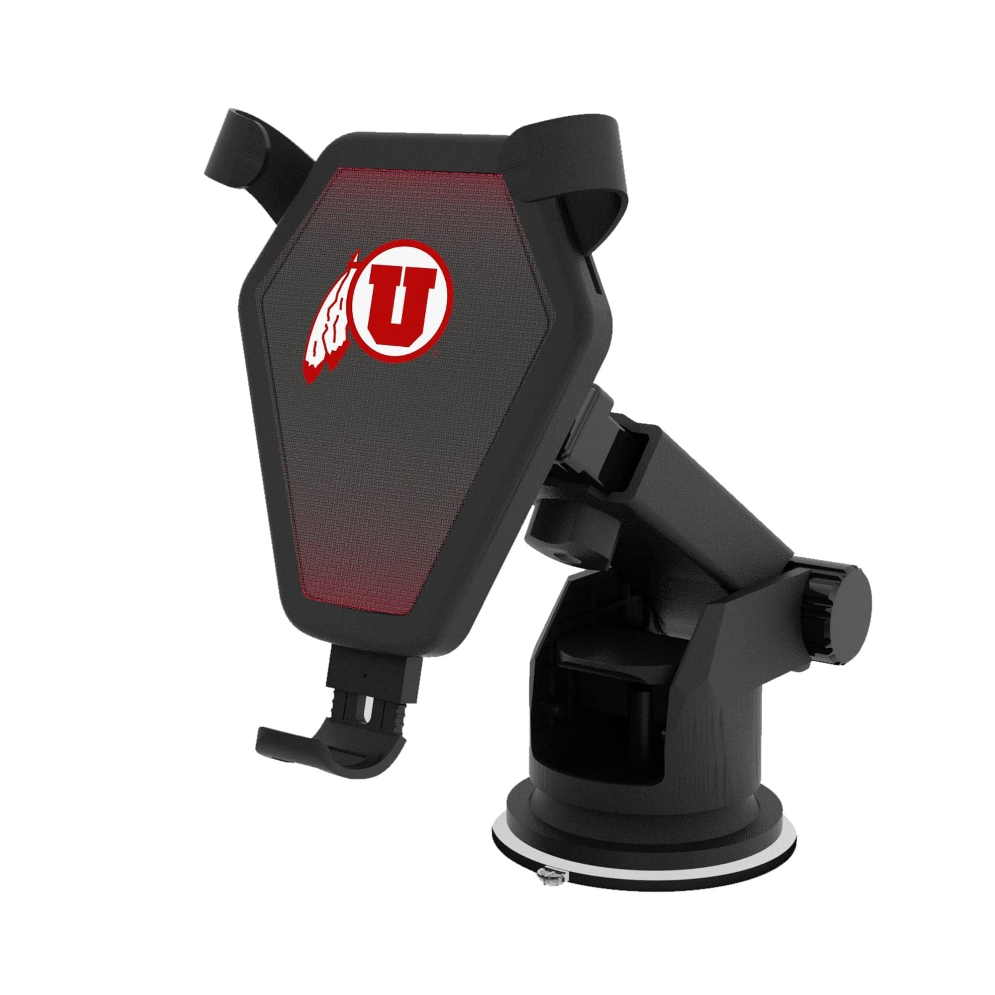 Keyscaper - Utah Utes Linen Print Wireless Car Charger - Black