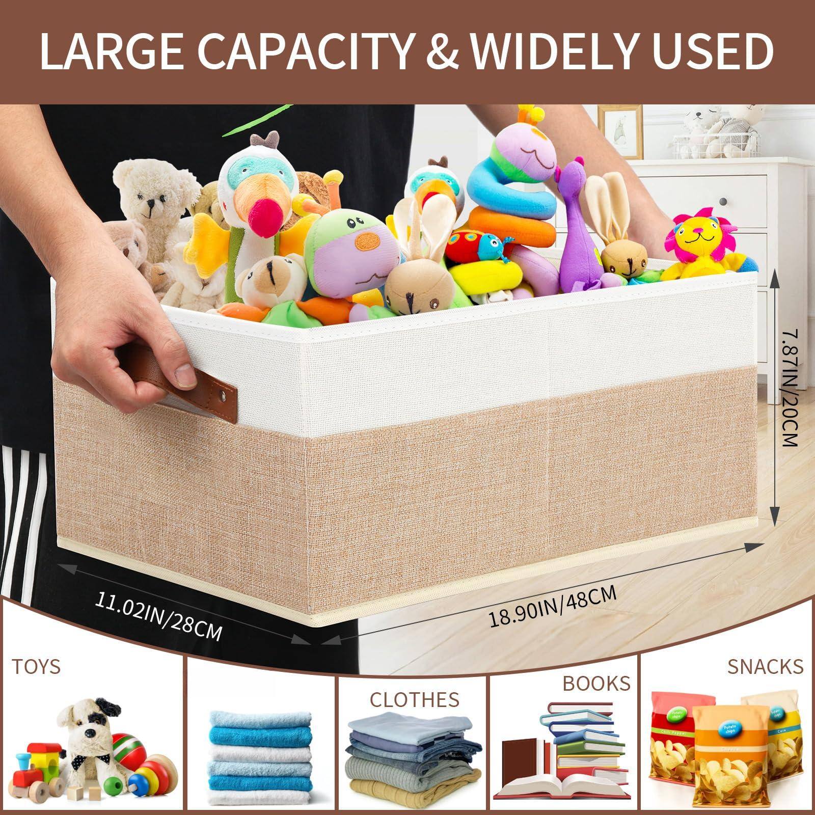LARGE CAPACITY & WIDELY USED

- TOYS
- CLOTHES
- BOOKS
- SNACKS

Dimensions:
- 7.87IN/20CM
- 11.02IN/28CM
- 18.90IN/48CM