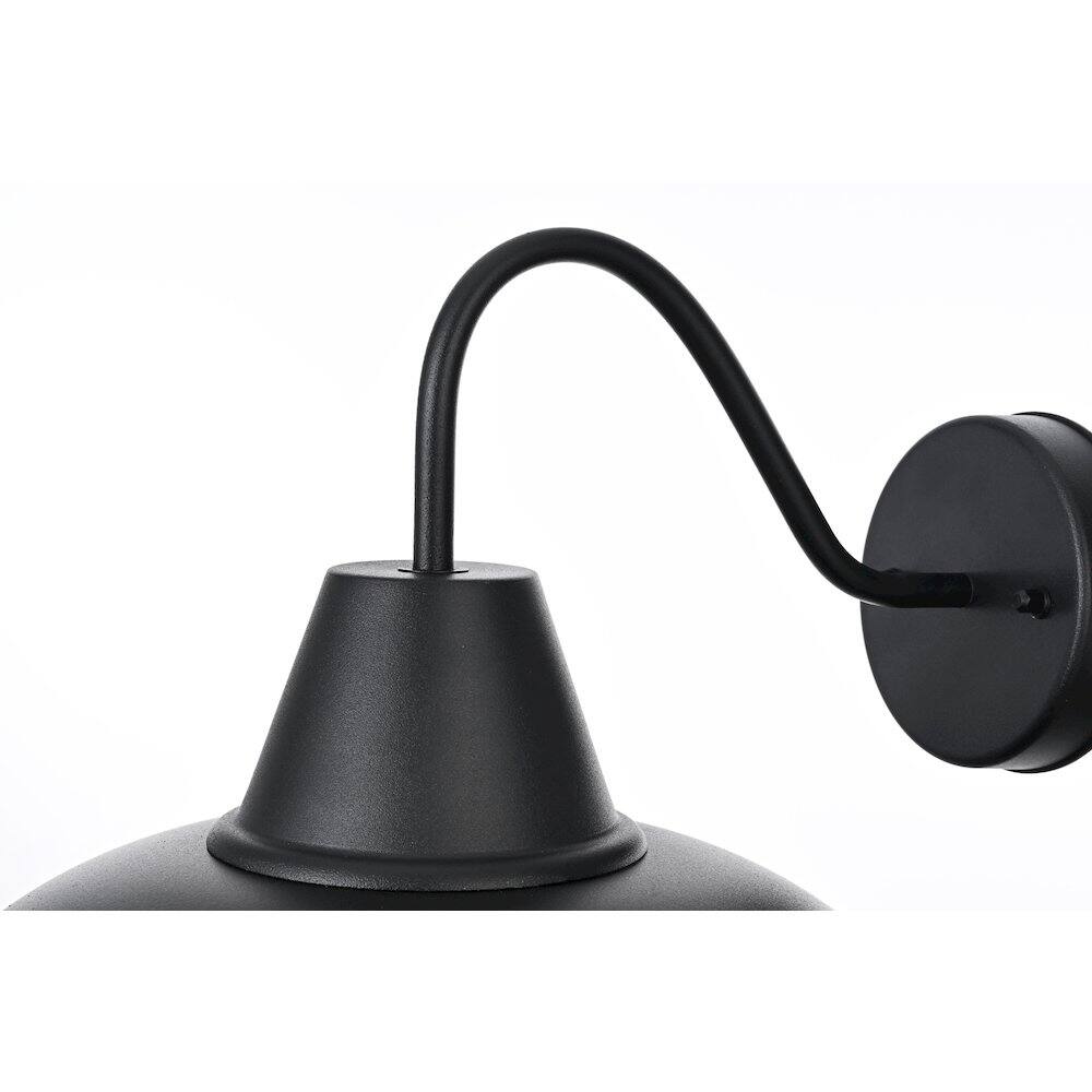Left. Elegant Lighting - Tinsley 15 inch Outdoor Wall sconce in Black - Black And Clear.