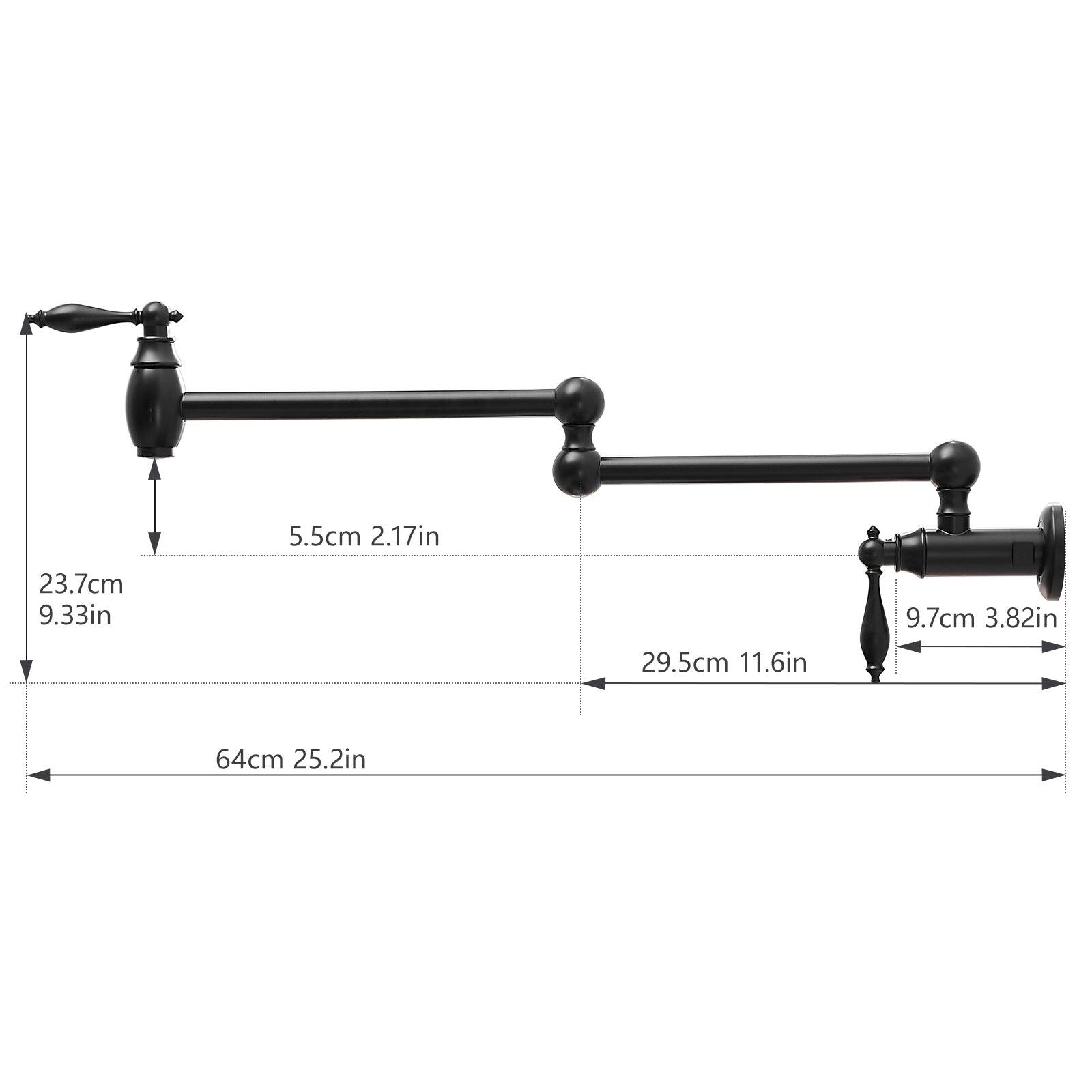 5.5cm 2.17in, 23.7cm 9.33in, 9.7cm 3.82in, 29.5cm 11.6in, 64cm 25.2in