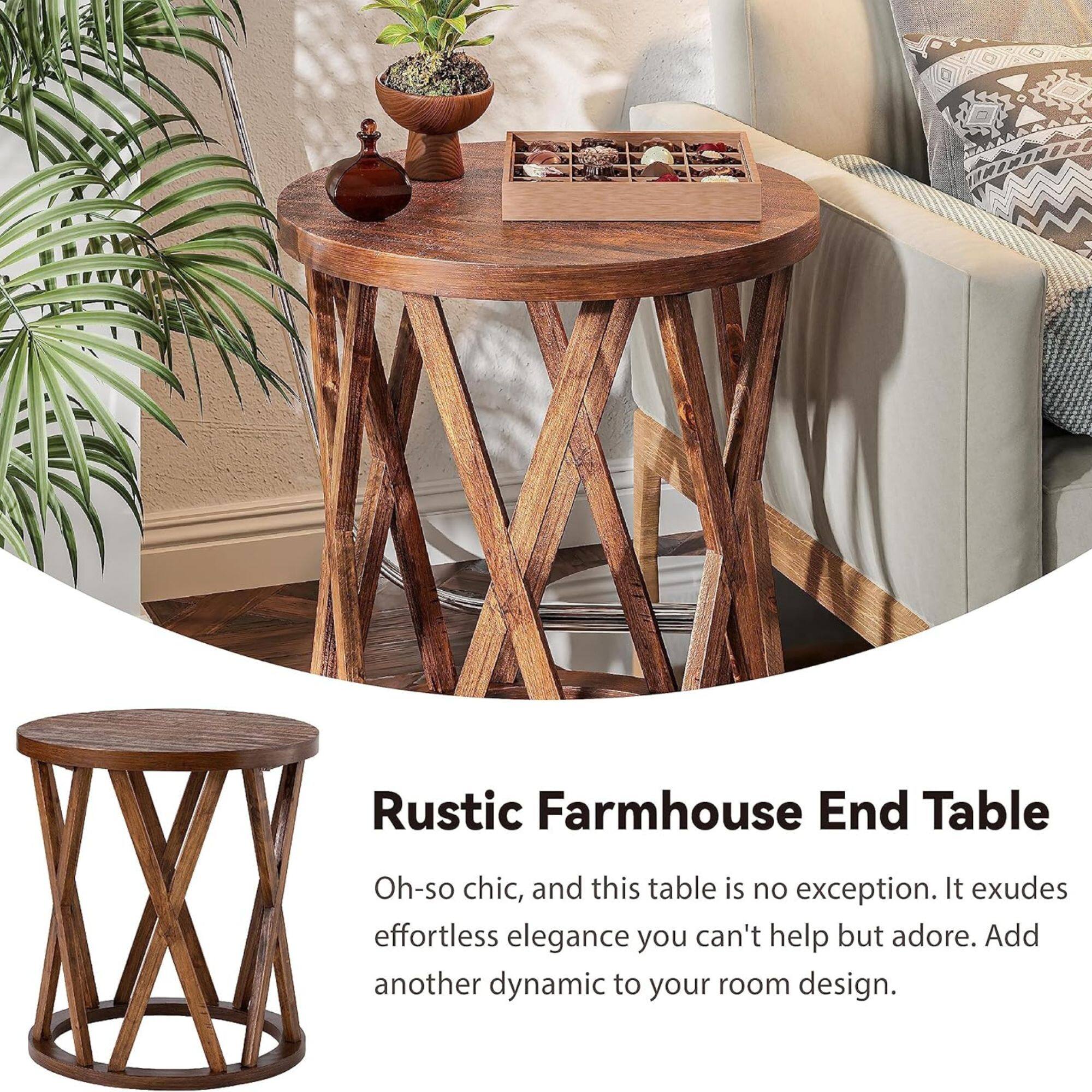 Rustic Farmhouse End Table

Oh-so chic, and this table is no exception. It exudes effortless elegance you can't help but adore. Add another dynamic to your room design.