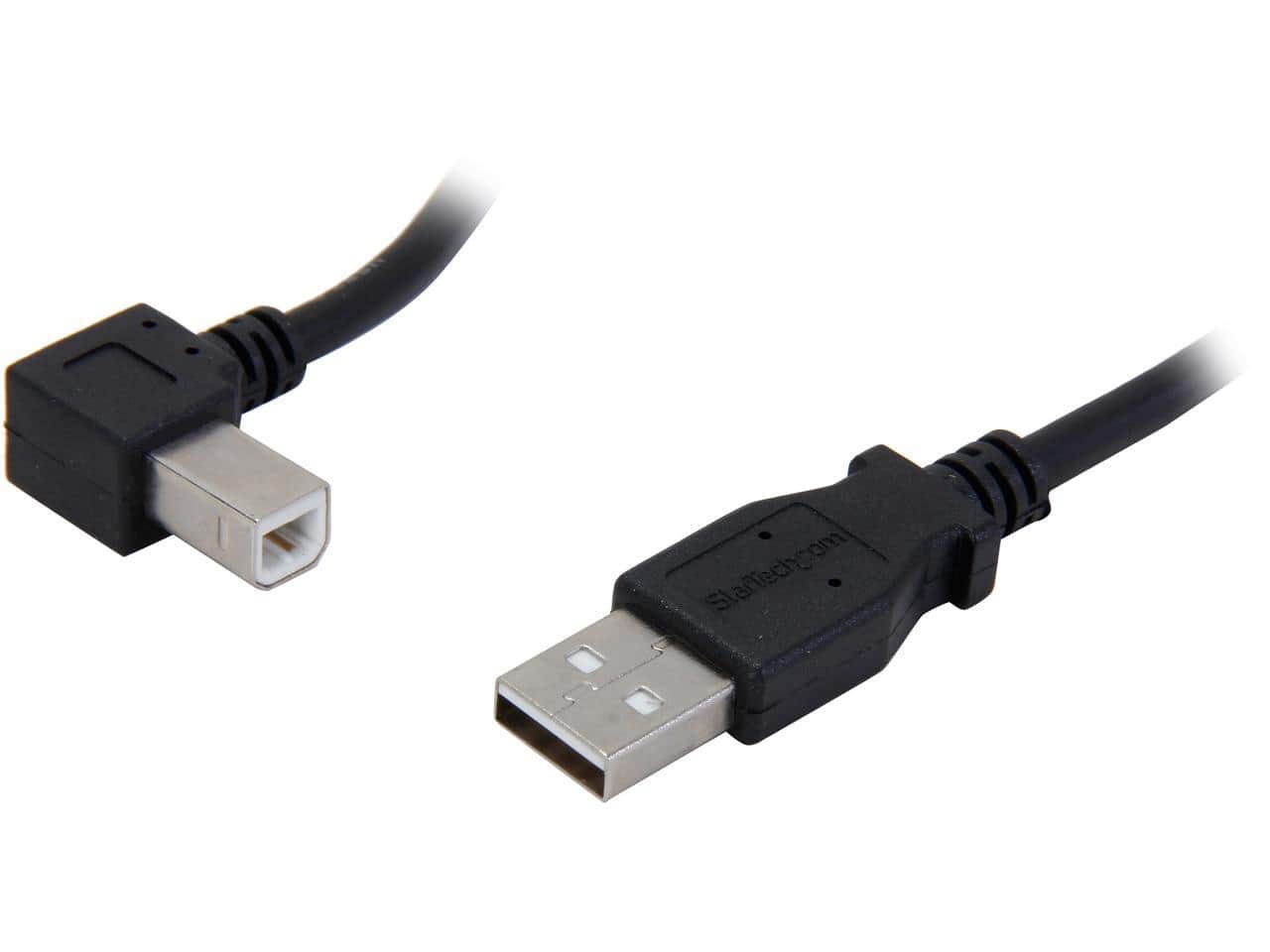 StarTech.com - USBAB2ML Black USB 2.0 A to Left Angle B Cable - M/M