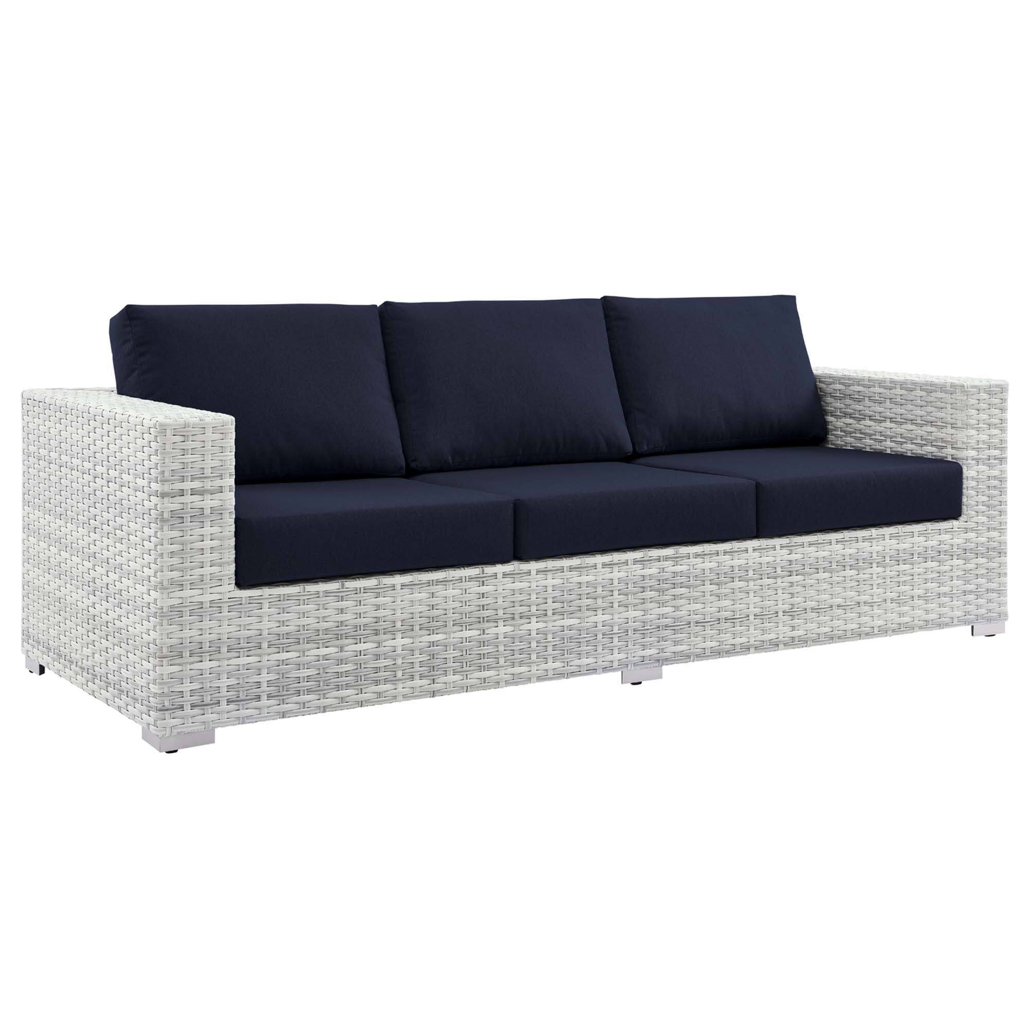 Angle. Modway - Convene Outdoor Patio Sofa by Modway - Light Gray Navy.