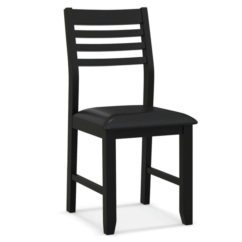 Left. Kadyn - Dining Chairs, Kitchen Chairs Trattoria Chairs,Wooden Dining Chair Set of 2 with Rubber Wood Frame - Black.
