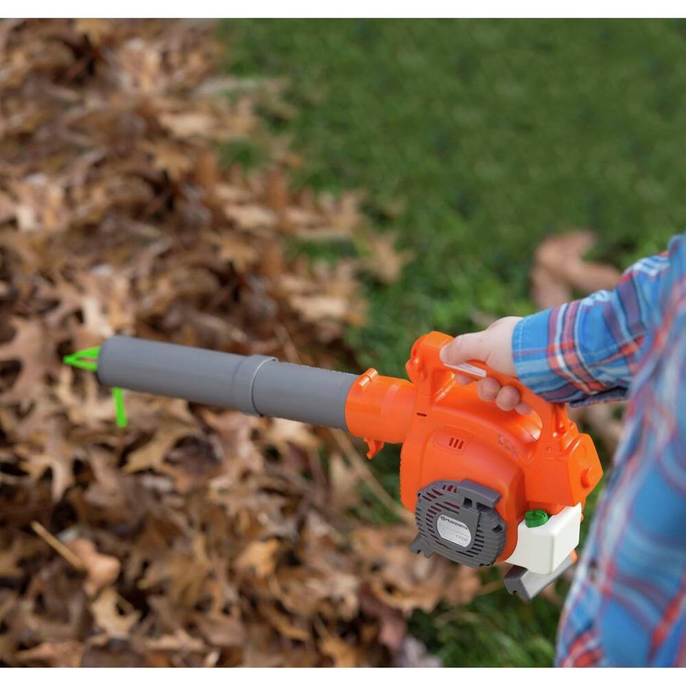 Back. Husqvarna - 125B Plastic Toy Leaf Blower with Light-Up Engine for Ages 3 and Up - Orange/Gray.