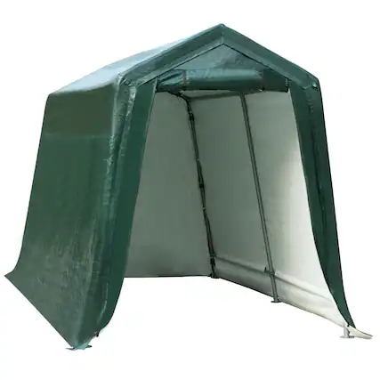 Front. SlickBlue - Green Waterproof Ripstop Outdoor Carport Shed with Removable Sidewalls - Green.