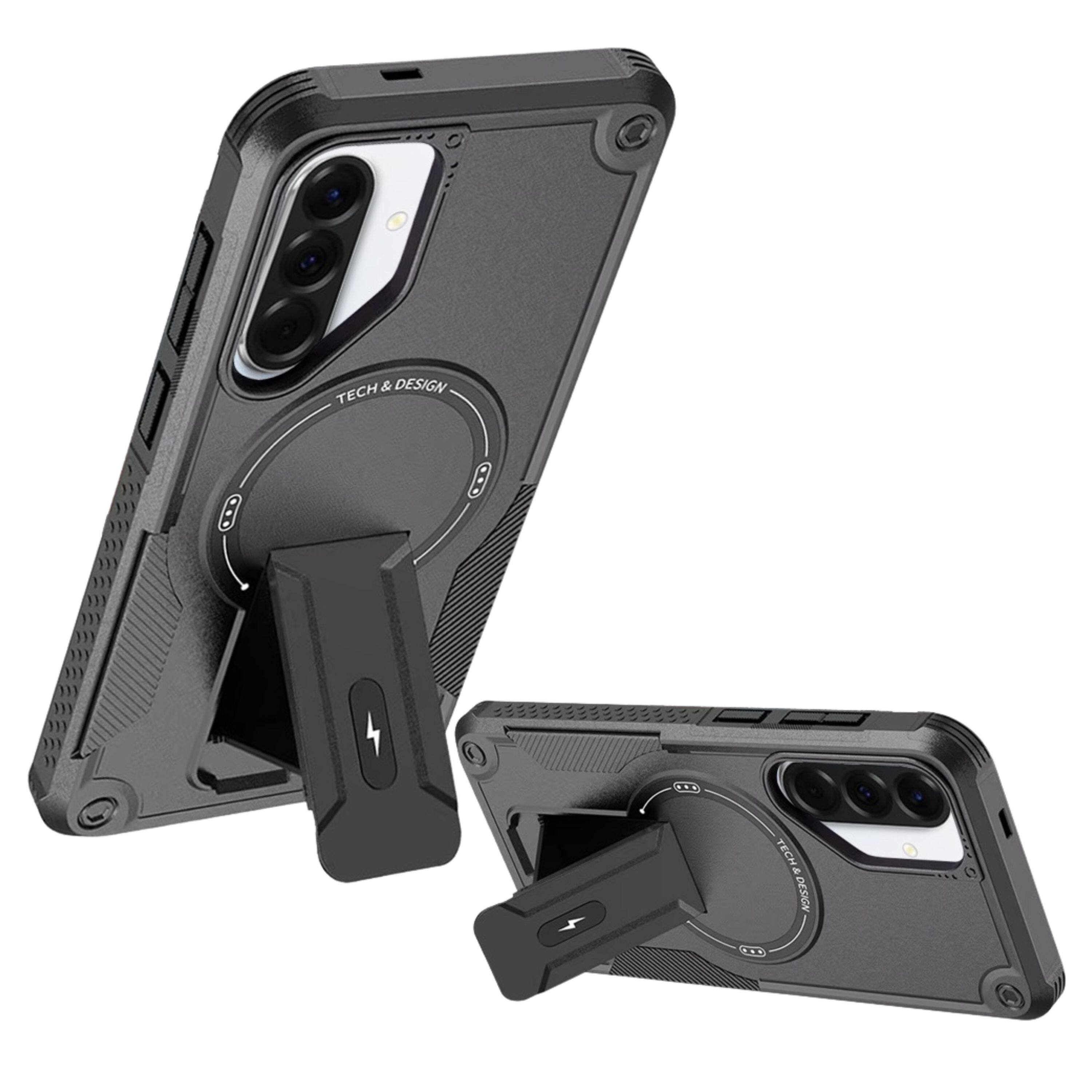 Kitcheniva - Rugged Grip Kickstand Magnetic Circle Phone Case With Tempered Glass For Samsung Galaxy A37 5G - Black price history on PriceWatchPro