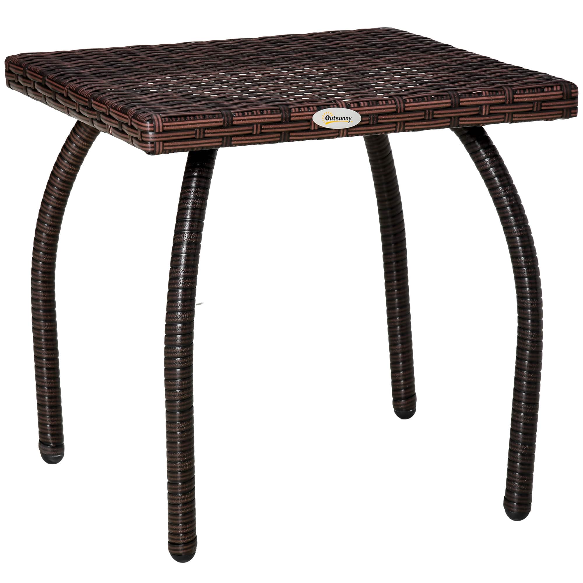 Photos - Garden Furniture Outsunny  Outdoor PE Wicker Side Table, Small Square Rattan End Table, All-Weather Material Coffee Table for Garden, Balcon 