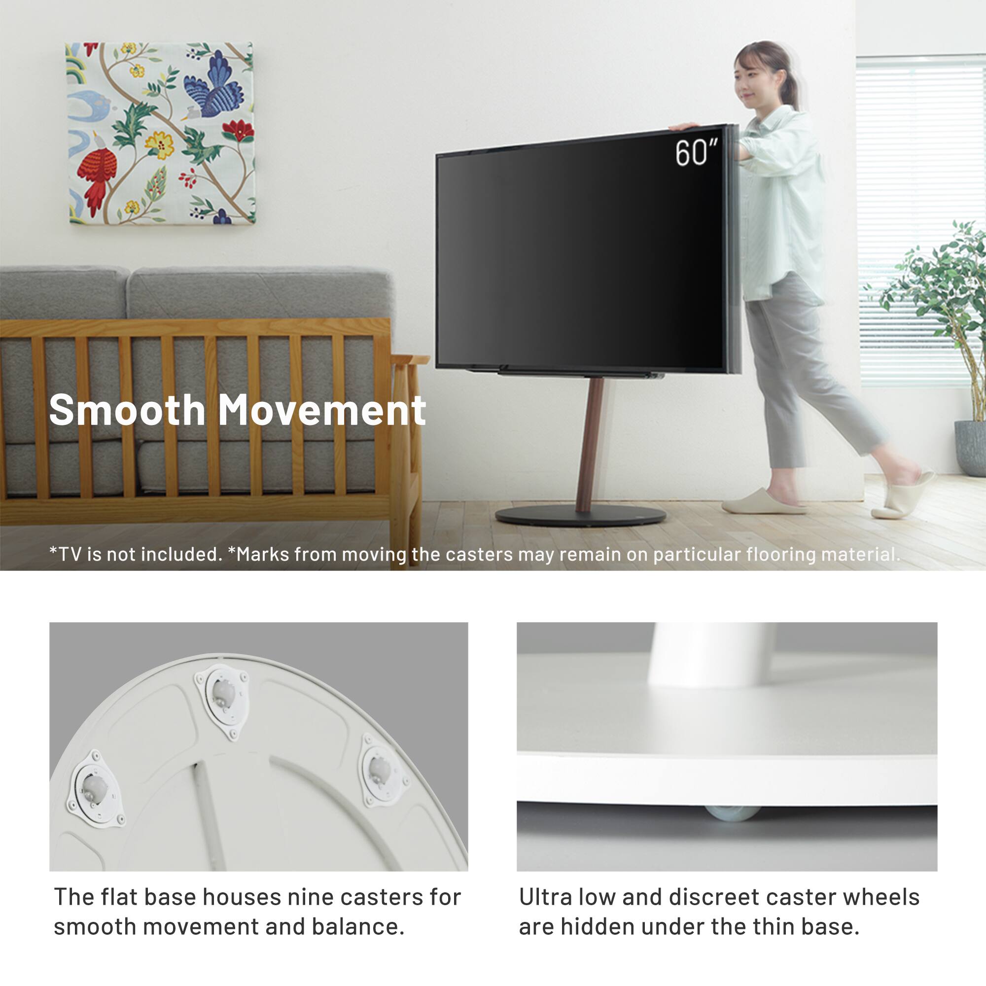 WALL SevenStand A2 Large Type – Rolling TV Stand for 45–80 Inch