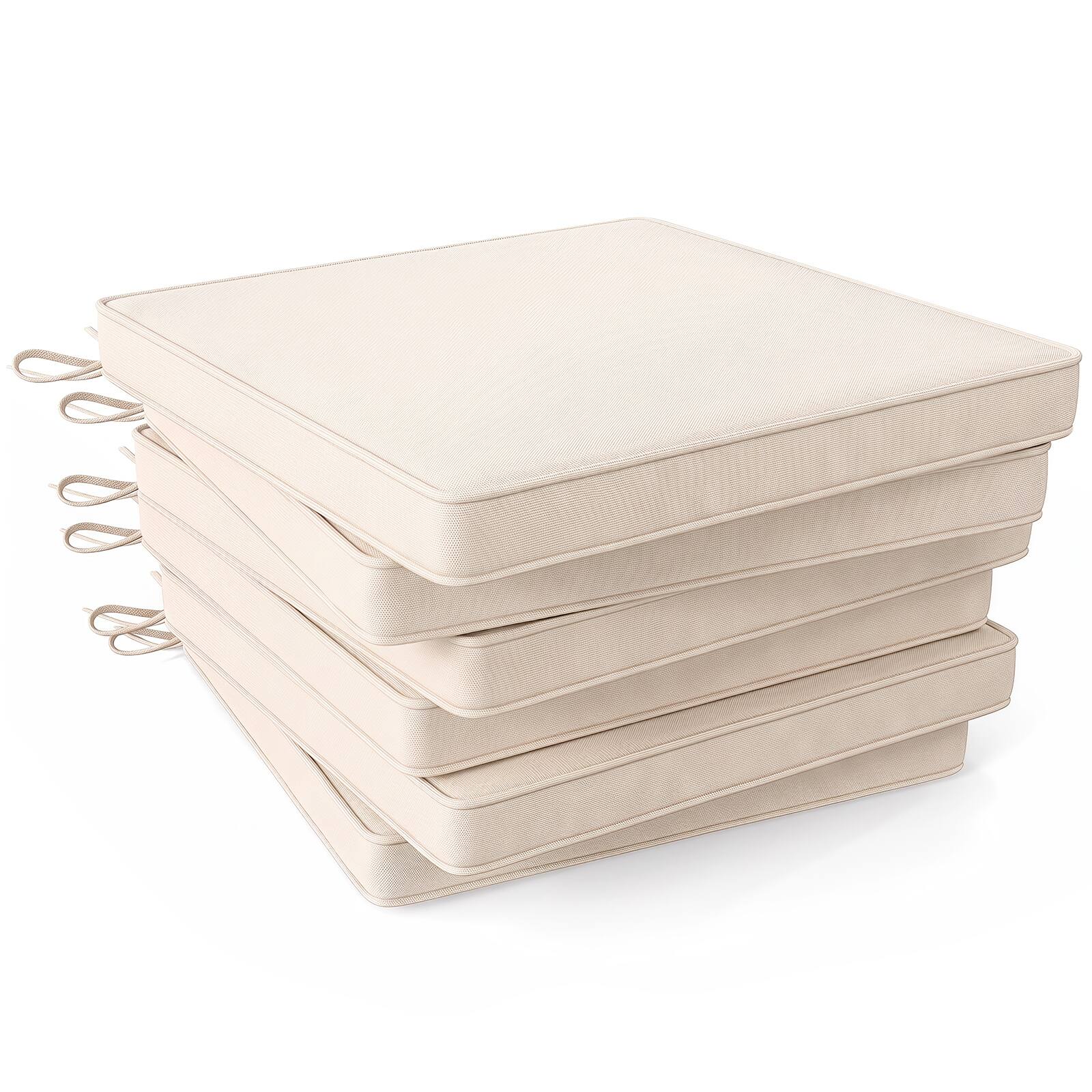 Costway - 20" Patio Cushion Set of 6 with Breathable & Fade-resistant Olefin Fabric Cover - Beige